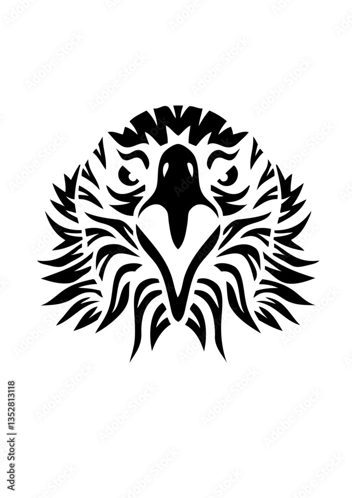 Fototapeta premium Aigle tête animal oiseaux tribal 