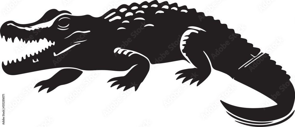 Obraz premium Majestic Crocodile in Natural Habitat - High-Resolution Stock Image