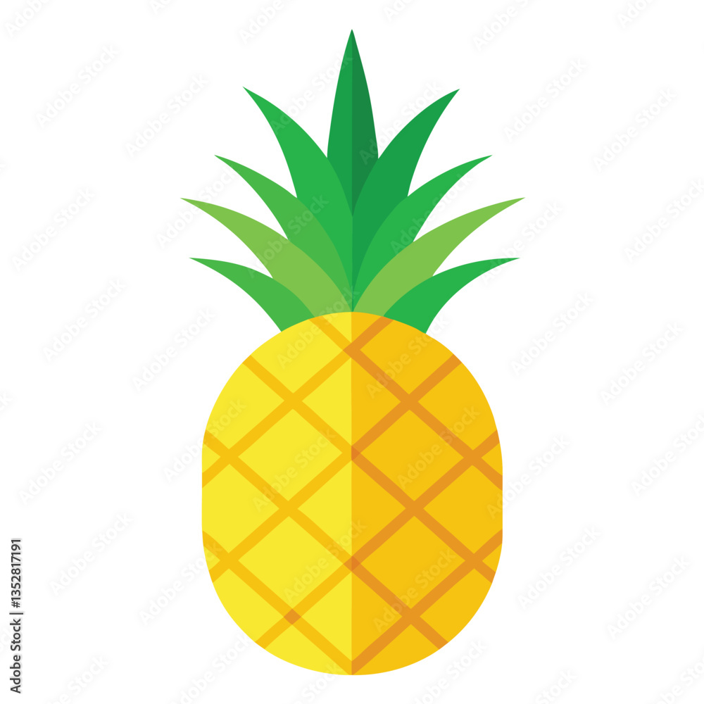 Flat Design Pineapple Geometric, Tropical Fruit, Yellow, Green, Pattern Flat Design Pineapple Geometric, Tropical Fruit, Yellow, Green, Pattern