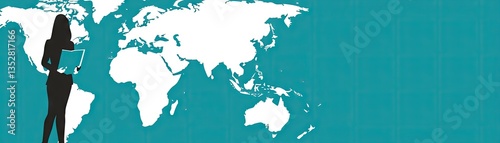 Global Woman with Laptop photo