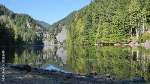 Lindeman Lake located in the Chilliwack Lake Provincial Park during a summer season in Chilliwack, British Columbia, Canada
