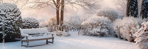Wintry Magic: An enchanting look into the serene beauty of a winter garden