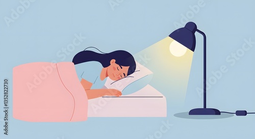 Peaceful Sleep: Woman Resting in Cozy Bed