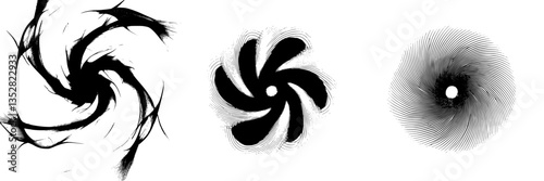 Patterns of swirling black and white shapes create intriguing visual forms for artistic exploration