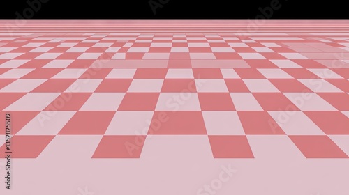 Pink Checkered Floor Perspective