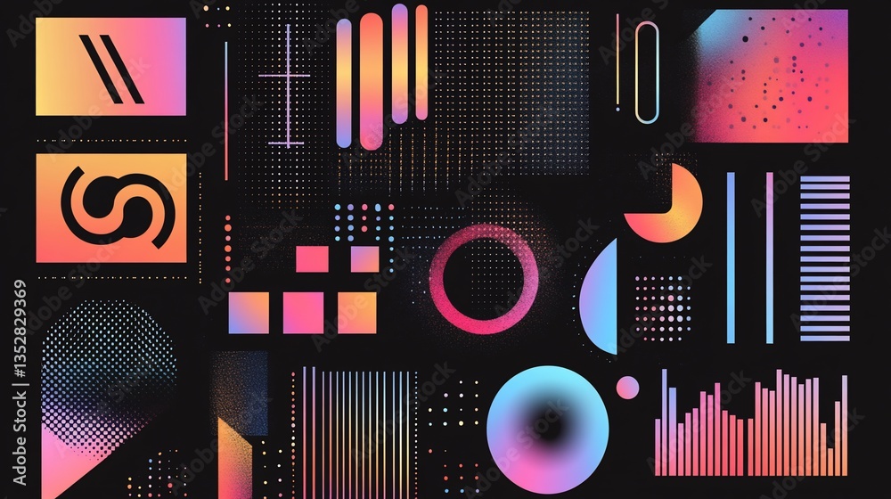 Obraz premium Abstract Geometric Composition with Gradient Colors