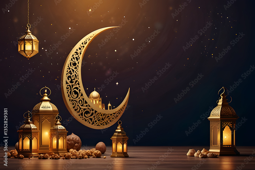 Obraz premium Elegant golden eid background