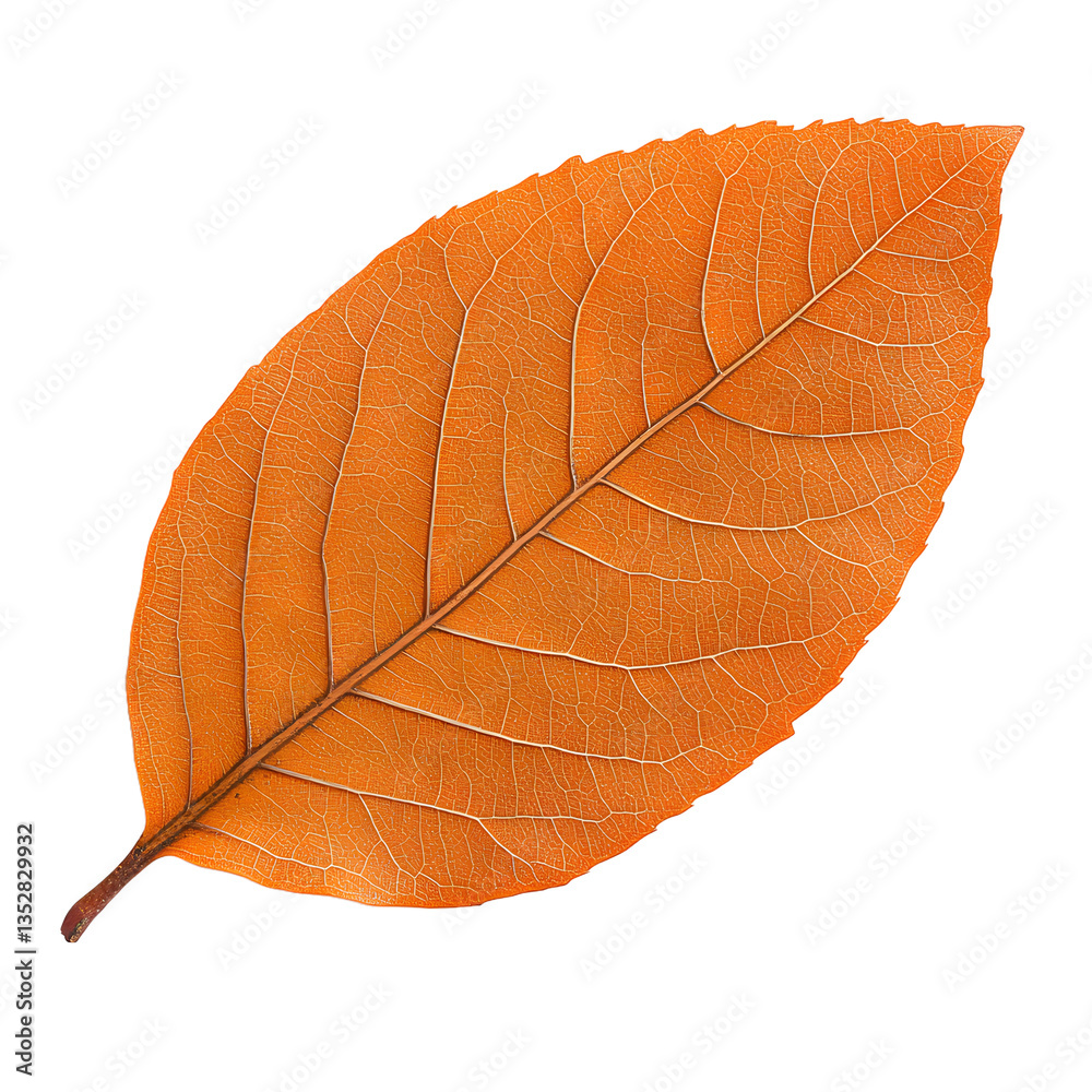 Obraz premium Autumnal Leaf: Golden and detailed, a single leaf captures the beauty of fall. Warm hues and intricate veins create a captivating natural design.