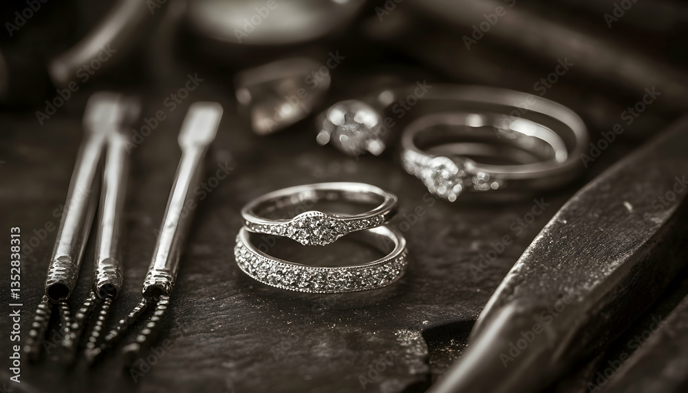 Tools of the trade used by jewelers to determine ring and finger sizes for buying jewelry