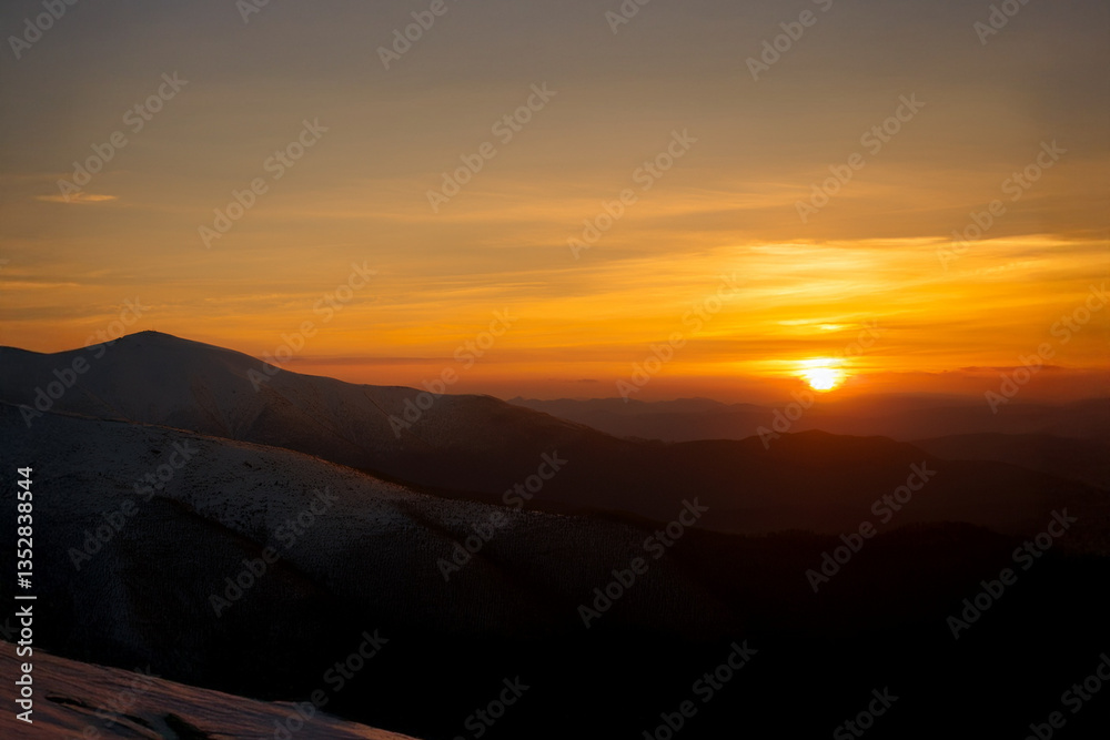 Fototapeta premium sunset at mountain