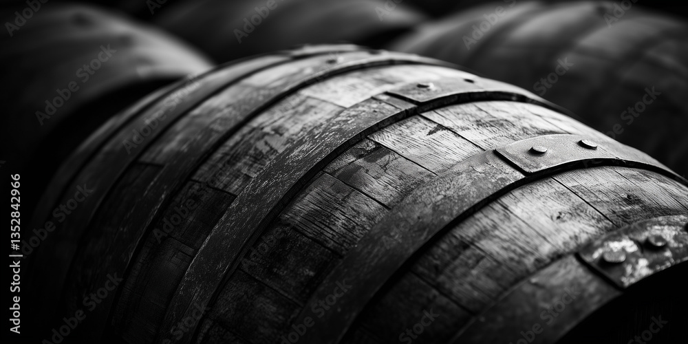 Stara drewniana beczka po whiskey