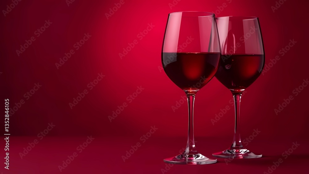 National wine day may 25. Red wine in two glasses on deep red background. National wine day may 25. Red wine in two glasses on deep red background.