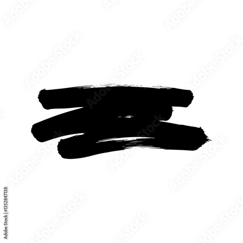 Modern black brush stroke on a white background