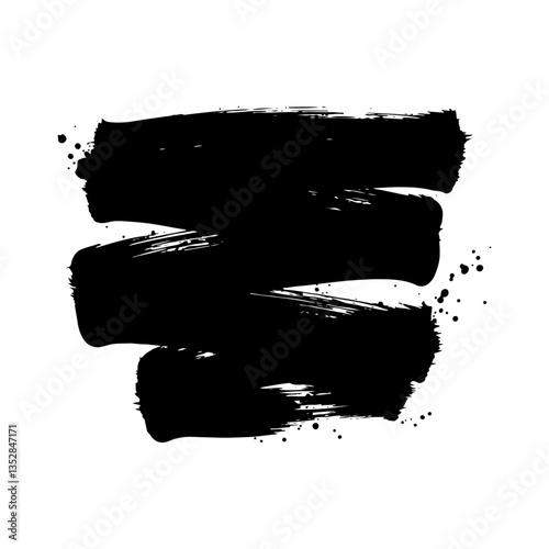 Modern black brush stroke on a white background