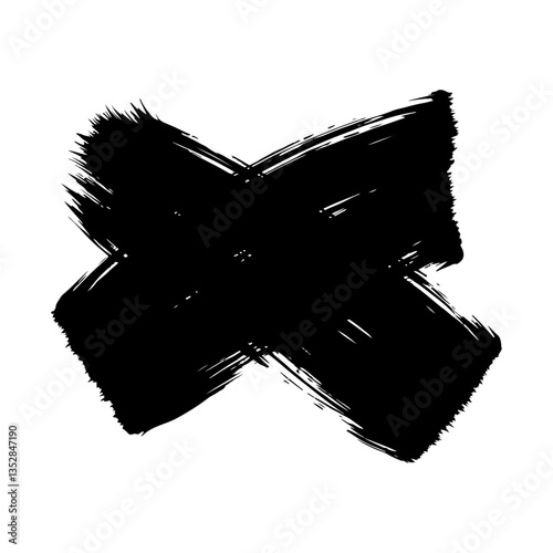 Modern black brush stroke on a white background