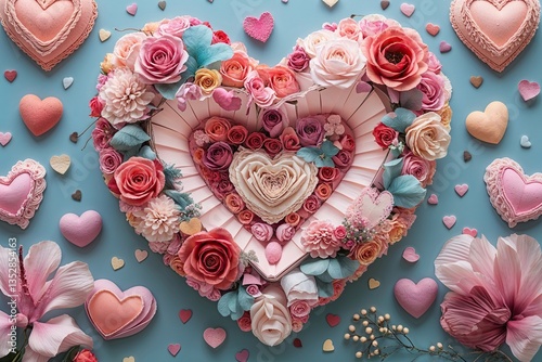 Soft Pastel Heart Design for Valentine's Day Celebration of Love and Romance
