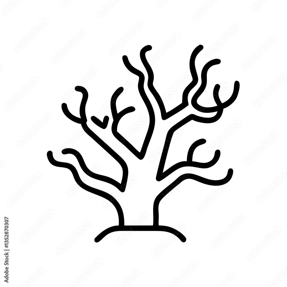 Abstract black tree illustration on white background Abstract black tree illustration on white background