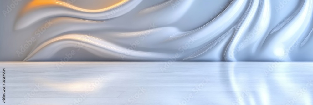 Obraz premium Abstract Smooth Drapery on a Polished Surface