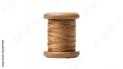 A close-up of a spool of thread reveals the texture and color of the material.  Sewing concept. The intricate wrap of the thread adds depth to this image.