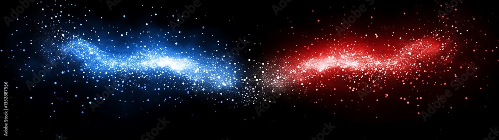 Obraz premium Cosmic Clash of Blue and Red.