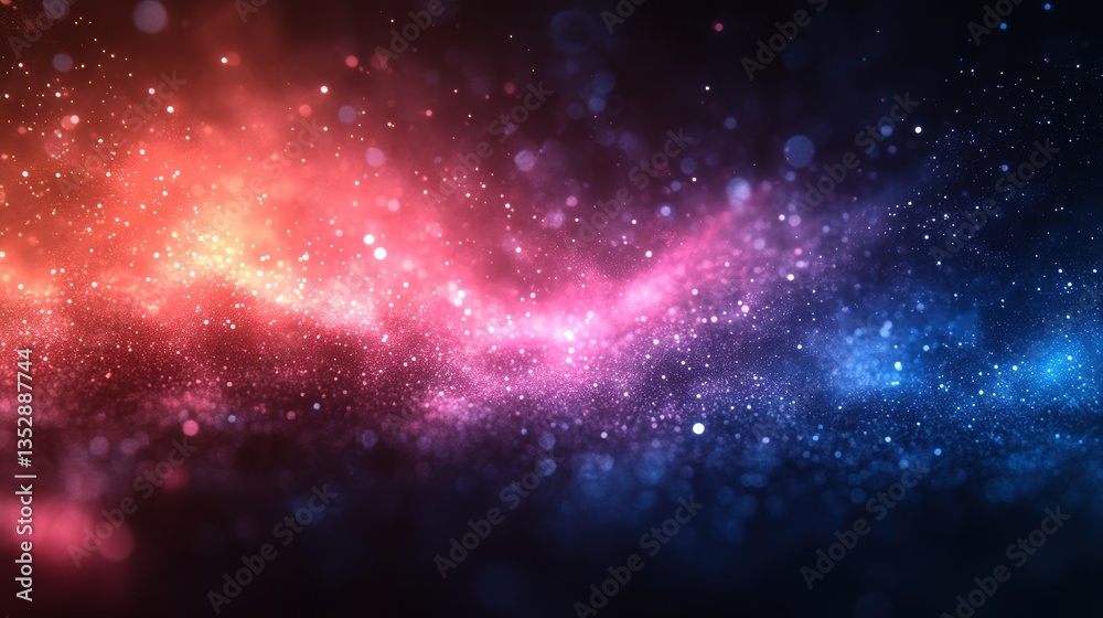 Obraz premium Vibrant cosmic nebula with swirling colors and sparkling stars in deep space