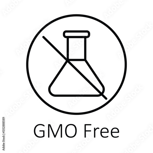 Vector icon for GMO Free. A design focusing on health, natural processes, and safe, non-GMO certified standards.