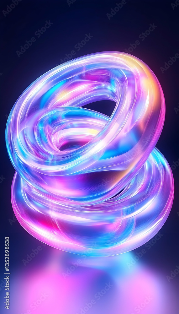 Abstract swirling rings of neon light Abstract swirling rings of neon light