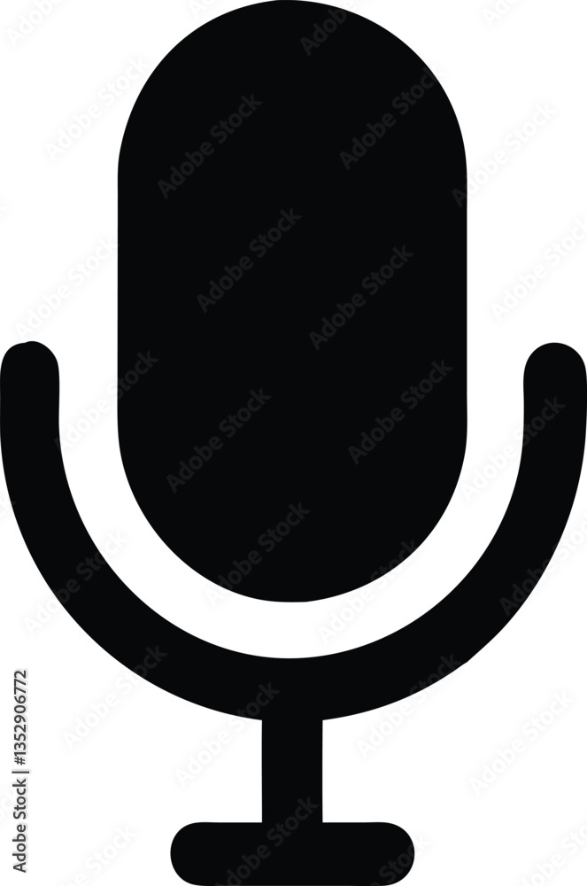 Flat Microphone Icon for Audio Projects Flat Microphone Icon for Audio Projects