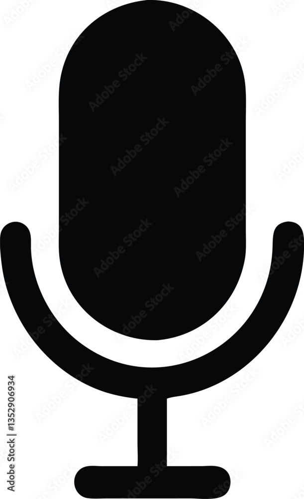Simple Black Microphone Icon Vector Simple Black Microphone Icon Vector