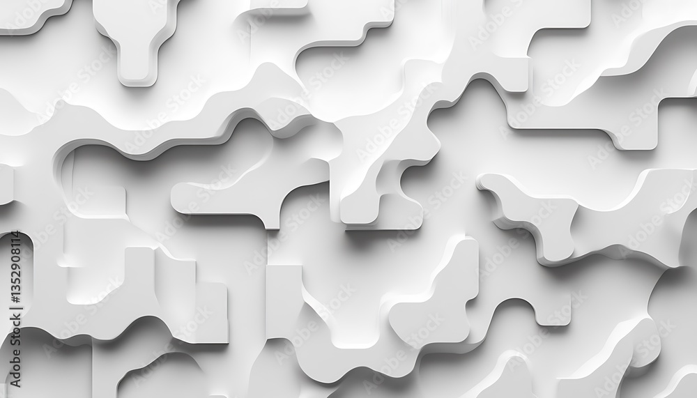 Obraz premium Abstract White 3D Shapes.