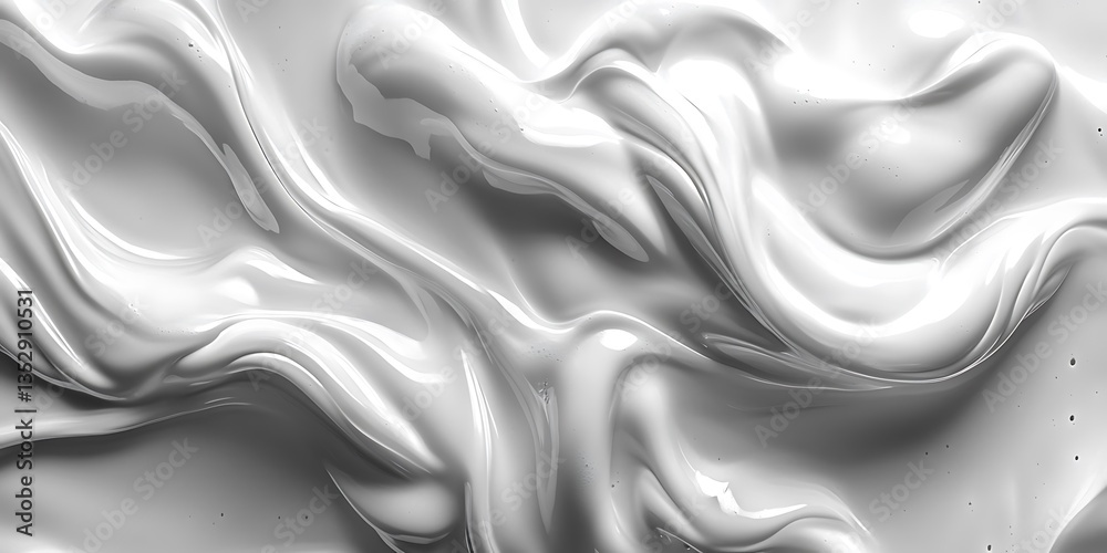 Fototapeta premium Abstract White Fluid Texture.