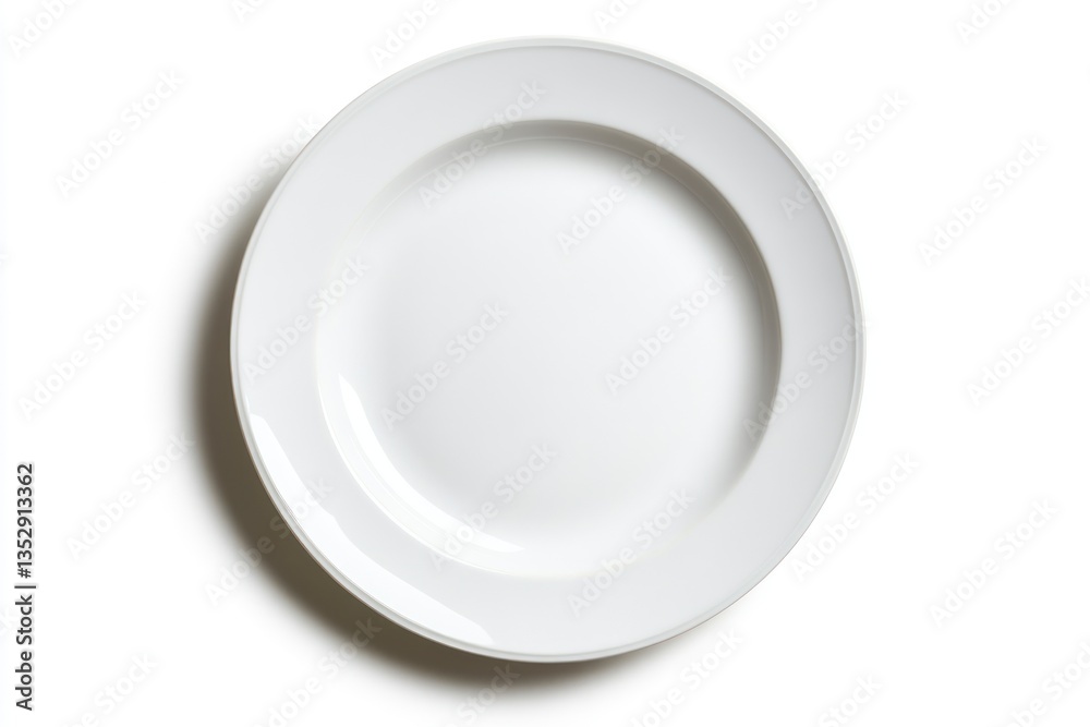 Elegant White Plate Simple Studio Shot Overhead for Food Presentation Elegant White Plate Simple Studio Shot Overhead for Food Presentation