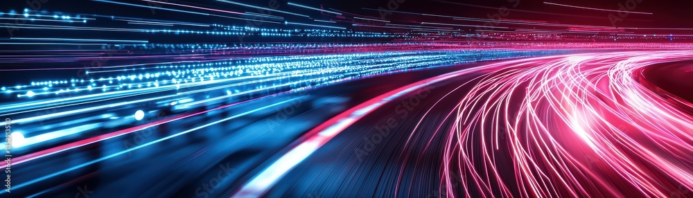 Dynamic light trails on a nighttime highway scene Dynamic light trails on a nighttime highway scene