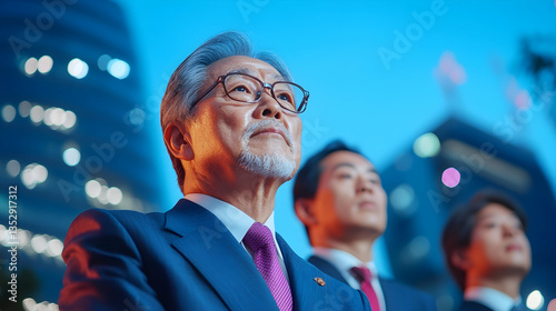 Businessmen, Cityscape, Night, Vision