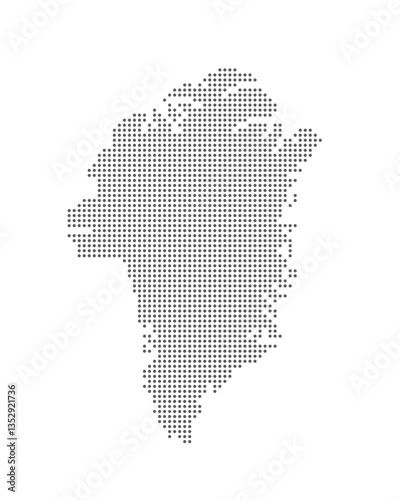 Vector dotted map of Greenland isolated on white background, easy to edit.