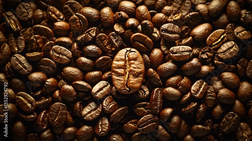 Obraz na płótnie Close-up of roasted coffee beans. (1) w salonie