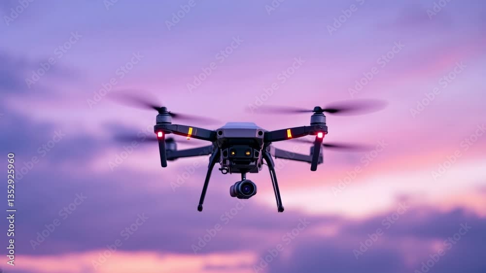 Drone in Flight at Sunset: Aerial Photography Drone in Flight at Sunset: Aerial Photography
