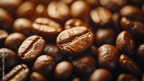 Obraz na płótnie Close-up of roasted coffee beans. (2) w salonie