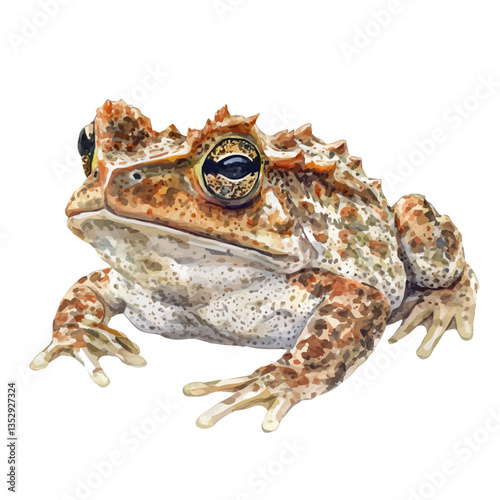 watercolor of Horned Toad, isolated on a white background.