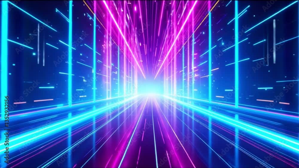 Neon Cyberpunk Corridor: A Futuristic Digital Highway Neon Cyberpunk Corridor: A Futuristic Digital Highway