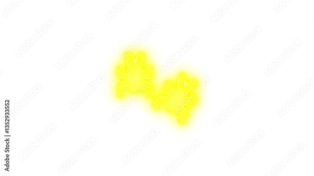 Building circle arrow right icon glowing neon on transparent background