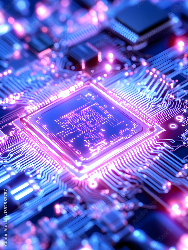 Fototapeta premium Circuit Board CPU Close-up (3)