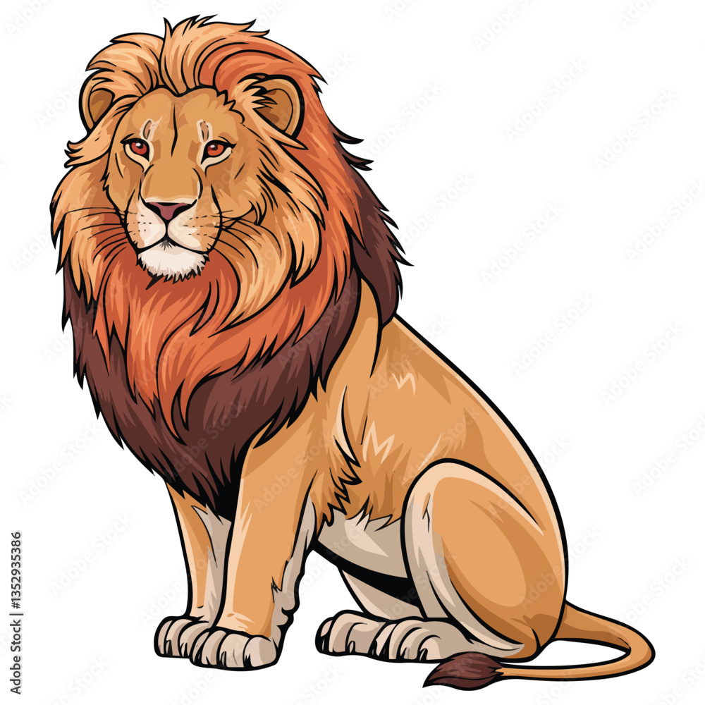 Fototapeta premium African lion icon vector