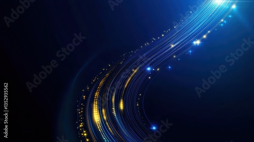 Elegant abstract dark blue background with sleek gold lines. Perfect for luxury, branding, and sophisticated design projects.