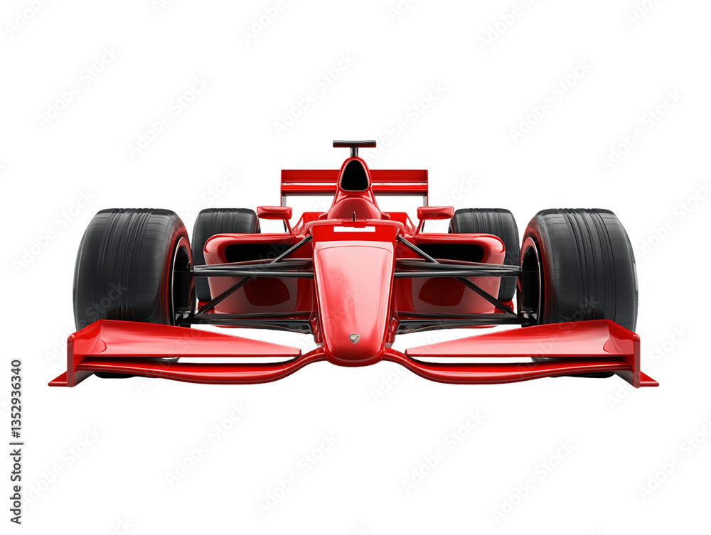 Naklejka premium Red Race Car on Transparent Background, PNG