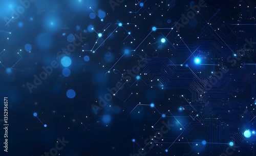 Intricate blue digital network display showcasing glowing nodes and circuits in a captivating night-like atmosphere Generative AI