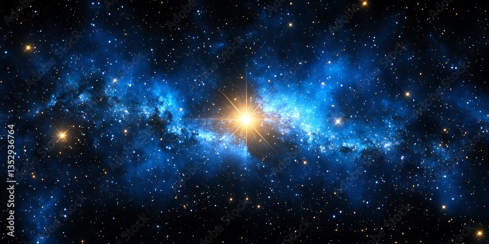 Naklejka premium Cosmic Nebula Night Sky.