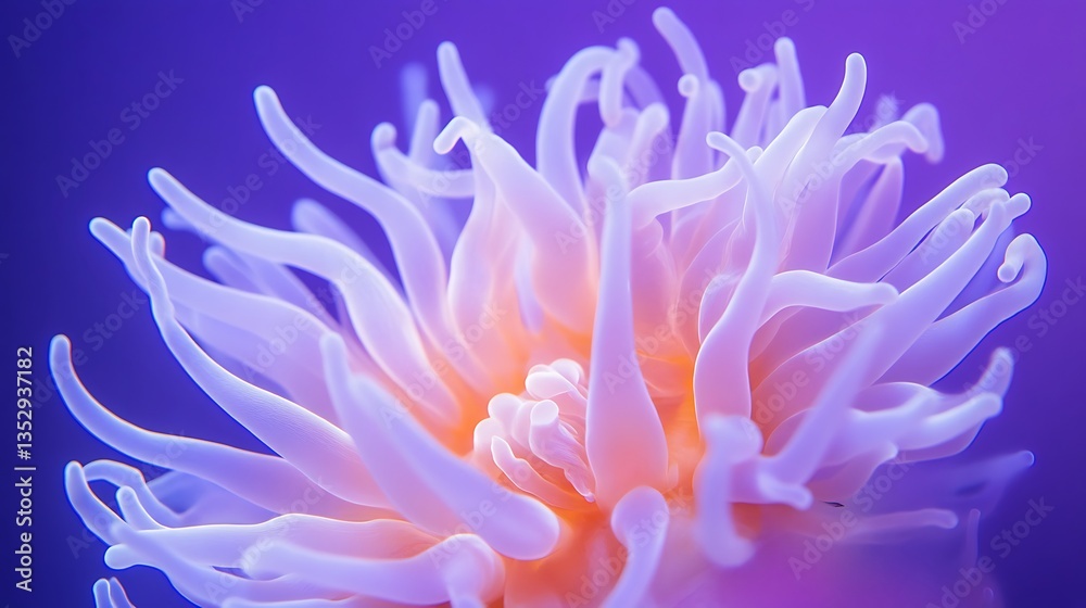 Beautiful abstract sea creature with soft translucent glowing tentacles image Beautiful abstract sea creature with soft translucent glowing tentacles image