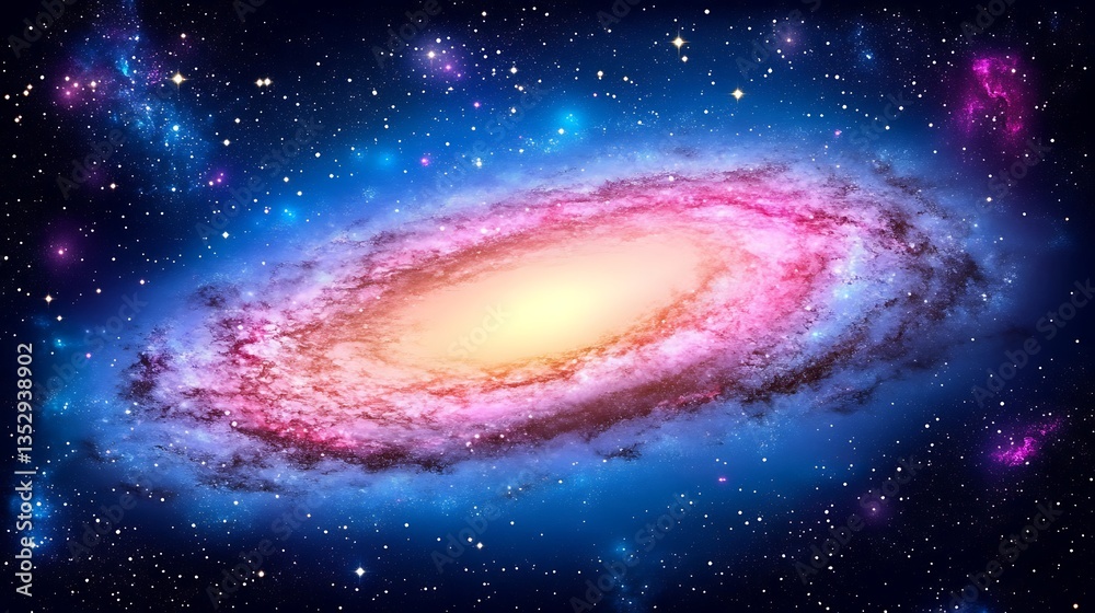 Fototapeta premium A beautiful spiral galaxy surrounded by stars and cosmic dust