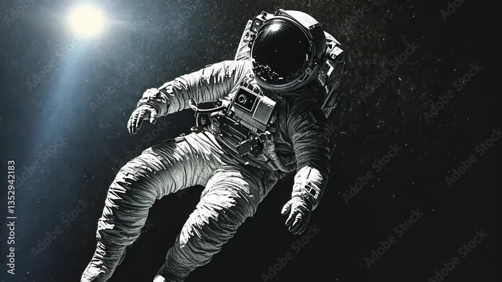 An astronaut floats in the vastness of space, surrounded by stars and cosmic dust, evoking wonder An astronaut floats in the vastness of space, surrounded by stars and cosmic dust, evoking wonder